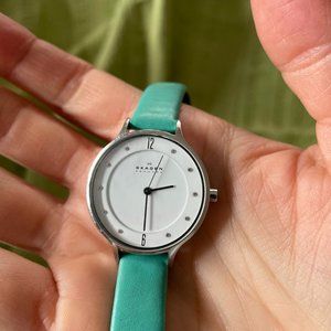 Skagen Three-Hand Leather Watch